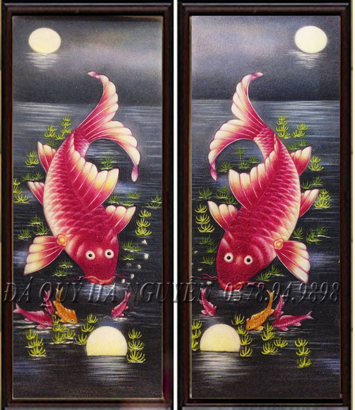tranh đá quý song ngư đẹp